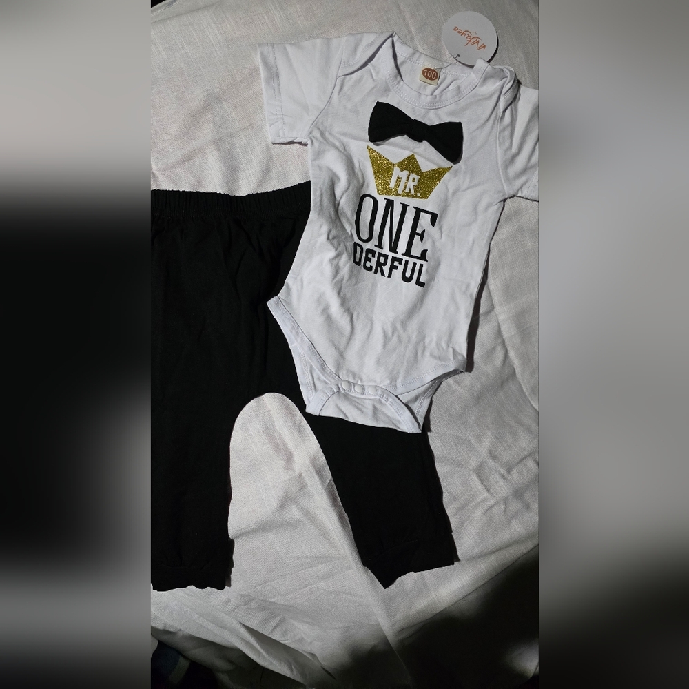 Mr ONEderful 1st Birthday Baby Boy Outfit Set